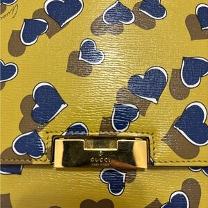 Gucci Yellow Heart Clutch with COA tag